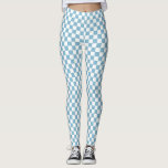 Leggings À damiers bleu et blanc<br><div class="desc">Leggings À damiers bleus et blancs</div>