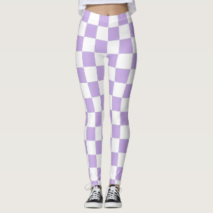Leggings à damiers Lavande et blanc
