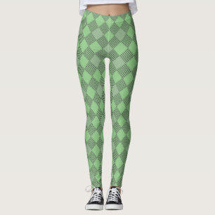 Leggings à damiers motif 01 w LGreen BG