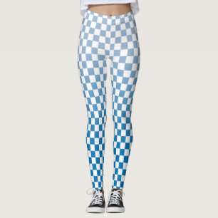 Leggings À damiers Motif de dégradé bleu clair à bleu f
