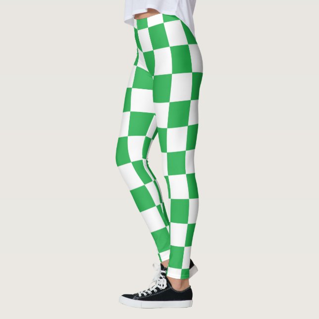 Leggings À damiers Vert et Blanc (Gauche)