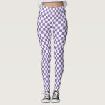 Leggings À damiers violet et blanc<br><div class="desc">Leggings À damiers violets et blancs</div>