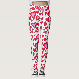 Leggings à dessins de cœurs