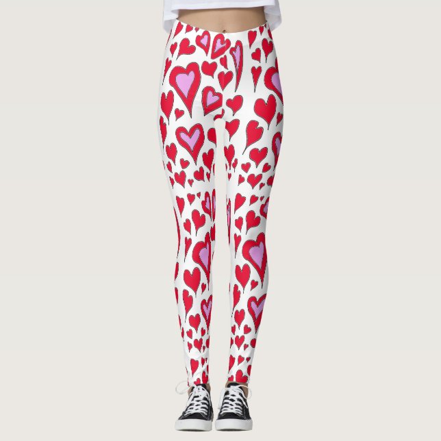 Leggings à dessins de cœurs (Devant)