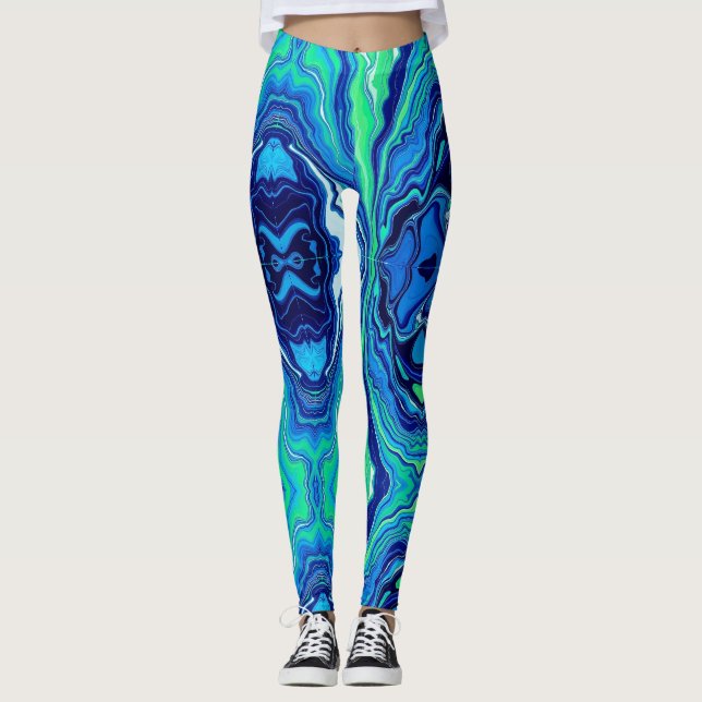 Leggings à éclaboussures bleues (Devant)