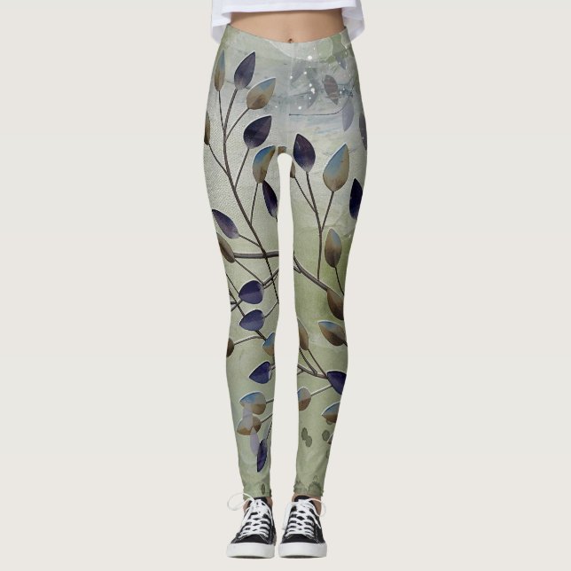 Leggings à feuilles dansantes (Devant)