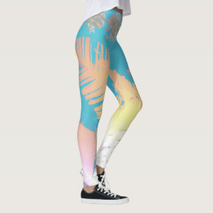 Leggings à feuilles de palmier à vibrations positi