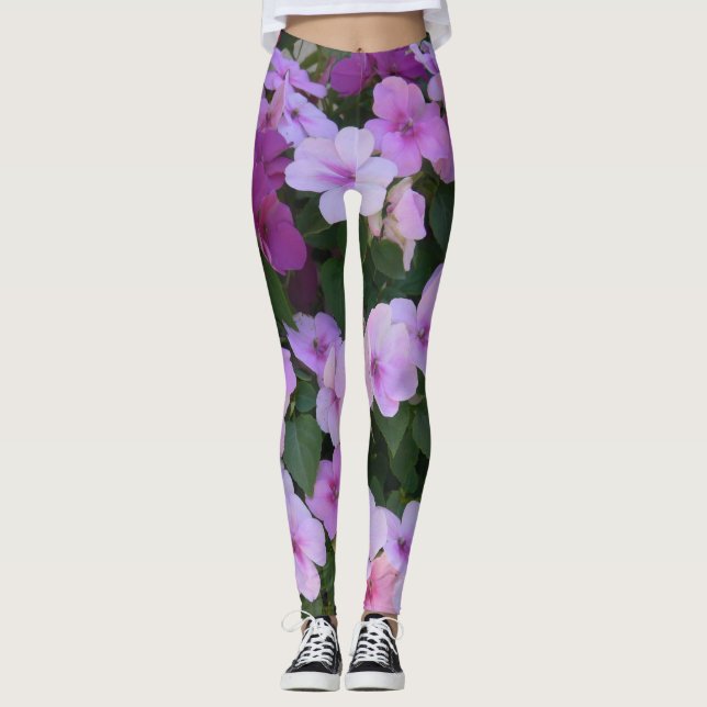 Leggings à fleurs roses (Devant)
