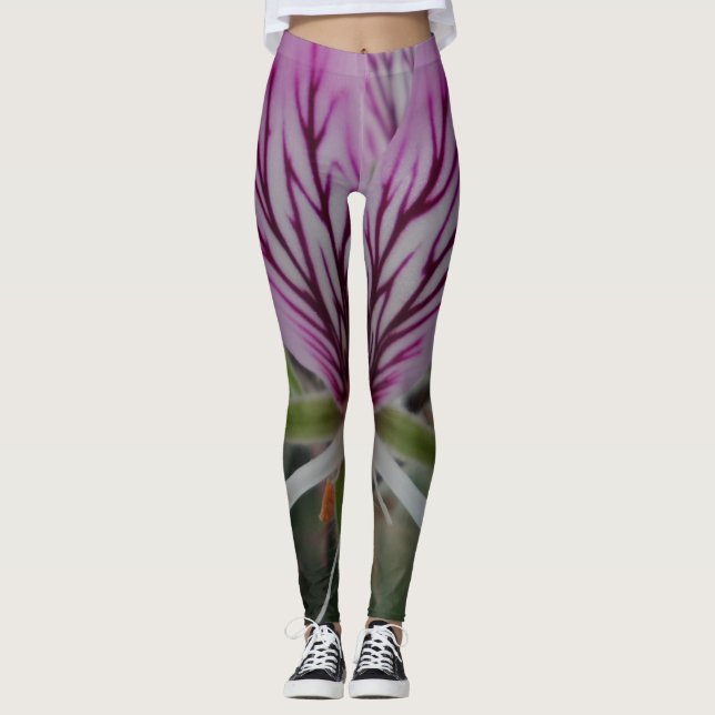 Leggings à fleurs roses/rouges (Devant)