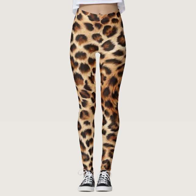 Leggings à imprimé léopard, pantalons pour femmes  (Devant)