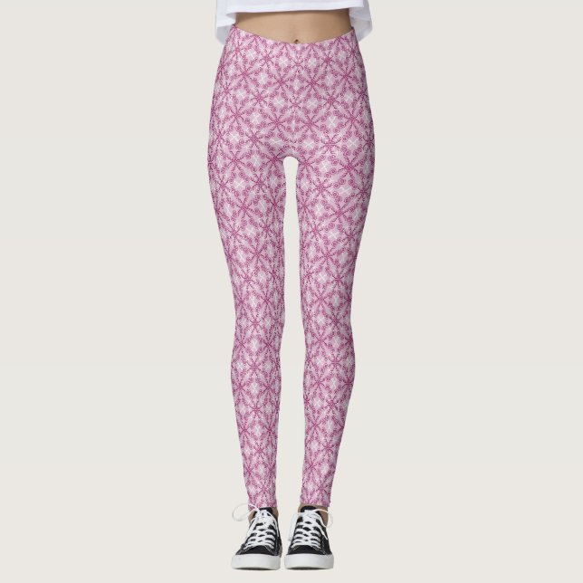 Leggings à laine rose bonbon en coton (Devant)