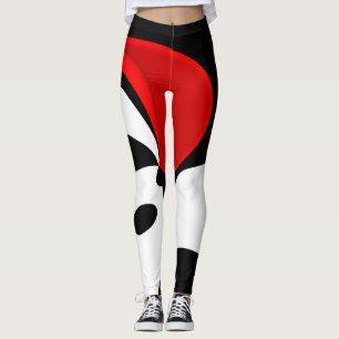 Leggings À M. Redd : Noir, blanc et rouge Abstraits