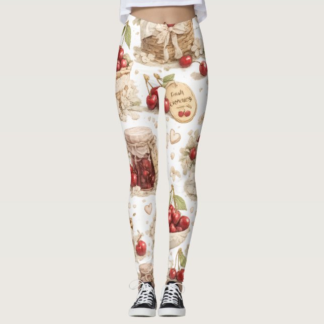 Leggings à motif cerise (Devant)