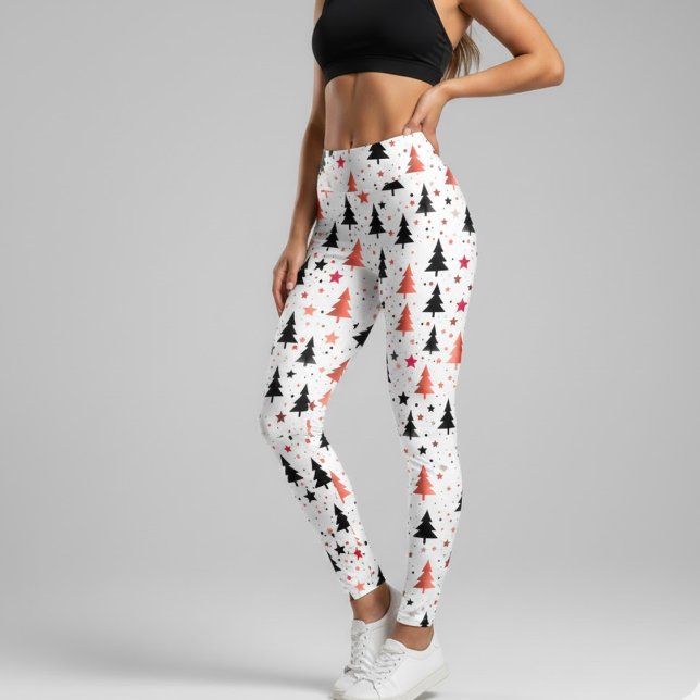 Leggings à motif d'arbre de Noël moderne avec des  (Créateur téléchargé)