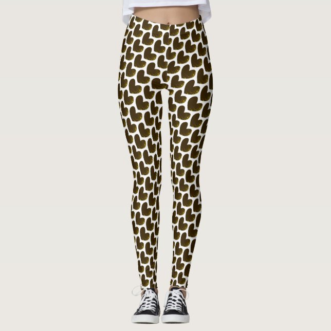 Leggings à motif de cœur mignon | Saint-Valentin (Devant)