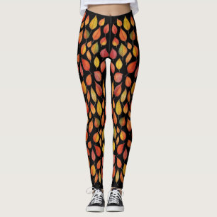 Leggings à motif de feuille d'automne – Conception