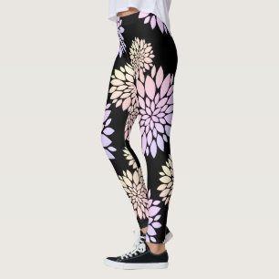 Leggings à motif de fleurs aux pétales pastel