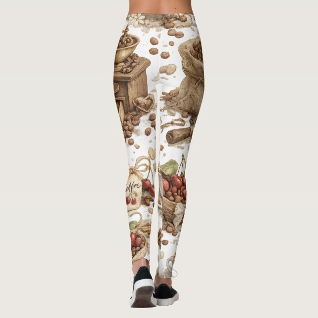 Leggings à motif de grains de café (Dos)
