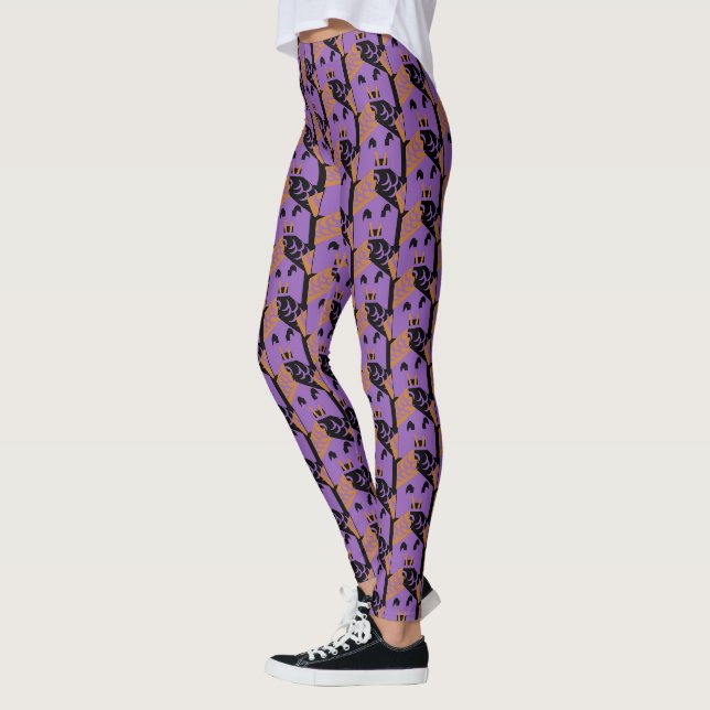 Leggings à motif de maison avec pieds de sorcière  (Gauche)