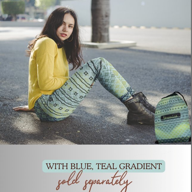 Leggings à motif dégradé bleu-vert (blue green mix pattern gradient leggings)