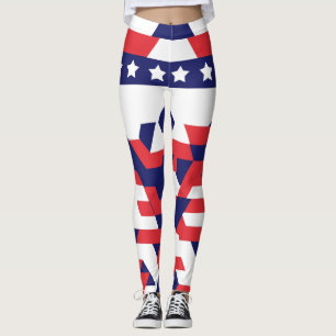 Leggings à motif d'étoile géométrique pour le 4 ju