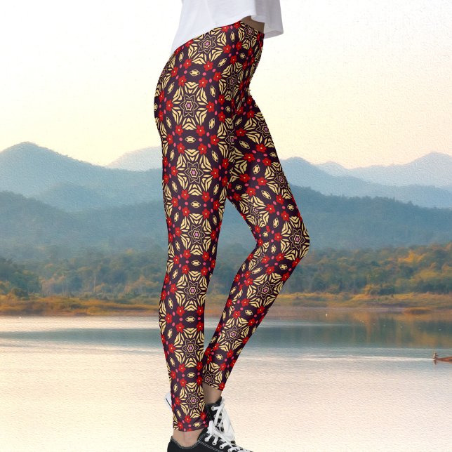 Leggings à motif ornemental de fleurs de cerisier (Créateur téléchargé)