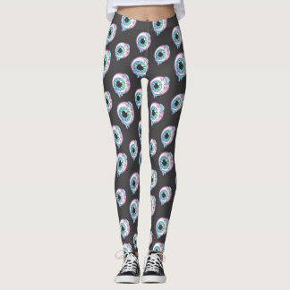 Leggings à motif pastel gothique avec des yeux en 