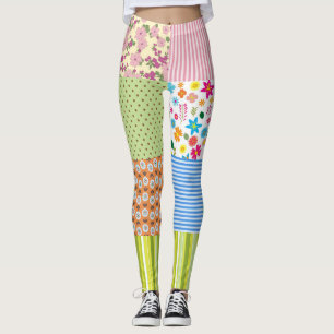 Leggings à motif patchwork matelassé