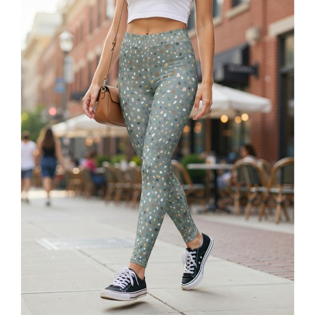 Leggings à motif terrazzo gris moderne (Créateur téléchargé)