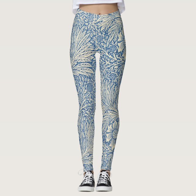 Leggings à motifs floraux bleu Denim (Devant)