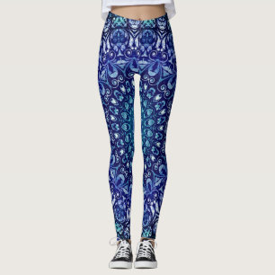 Leggings à motifs floraux de Denim bleu