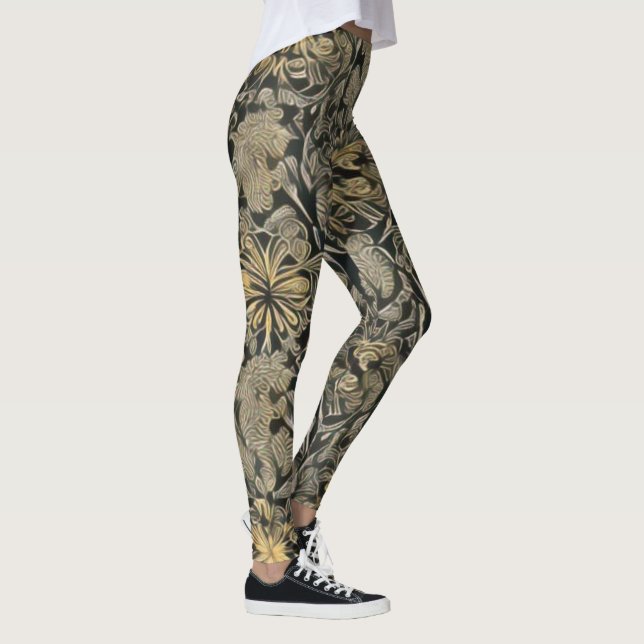 Leggings à motifs floraux d'or (Droite)