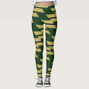 Leggings à motifs géométriques de l'or vert et de 