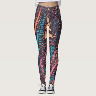 Leggings à motifs multicolores