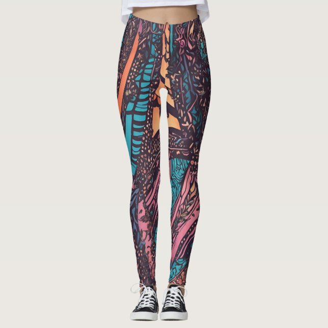 Leggings à motifs multicolores (Devant)