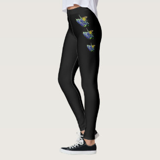 Leggings à papillon monarque noir