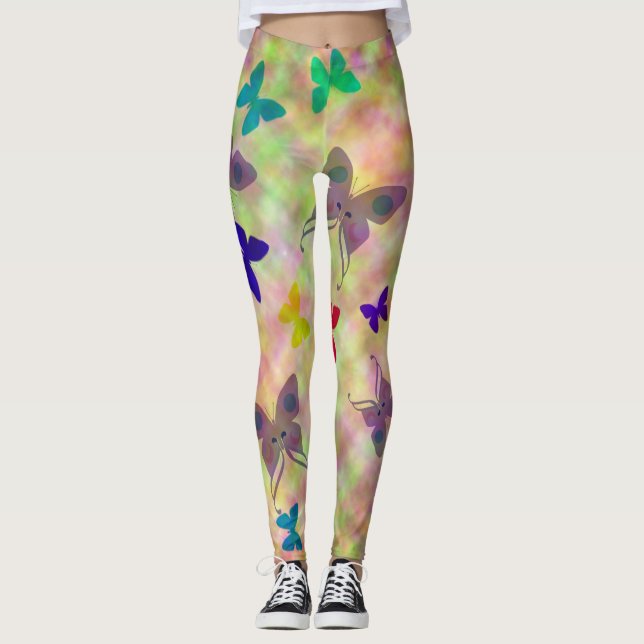 Leggings à papillons Mardi Gras (Devant)