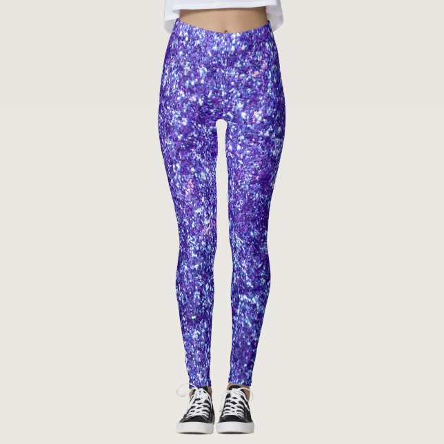 Leggings à Parties scintillant violettes (Devant)