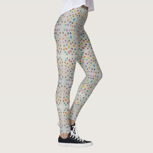 Leggings à petits cœurs aquarelle  (Droite)