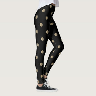 Leggings à pointes beige et noir rétro