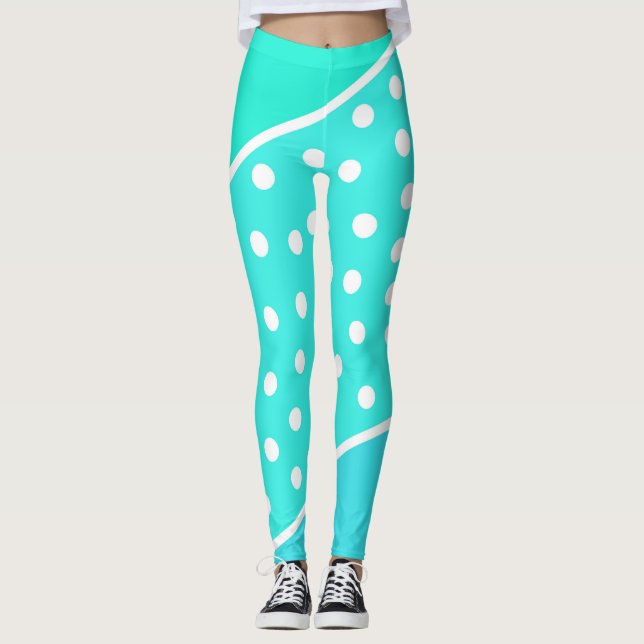Leggings à pointes bleu turquoise (Devant)