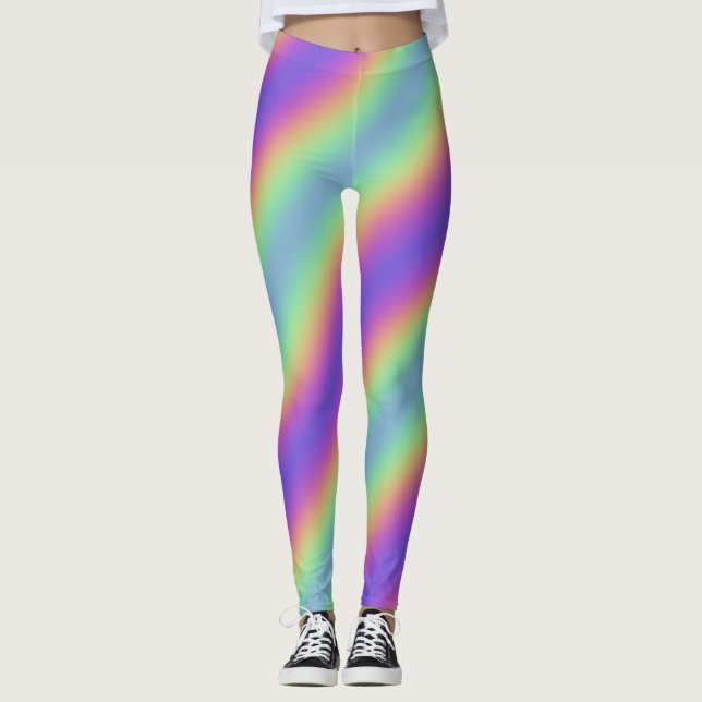 Leggings à rayures arc-en-ciel (Devant)