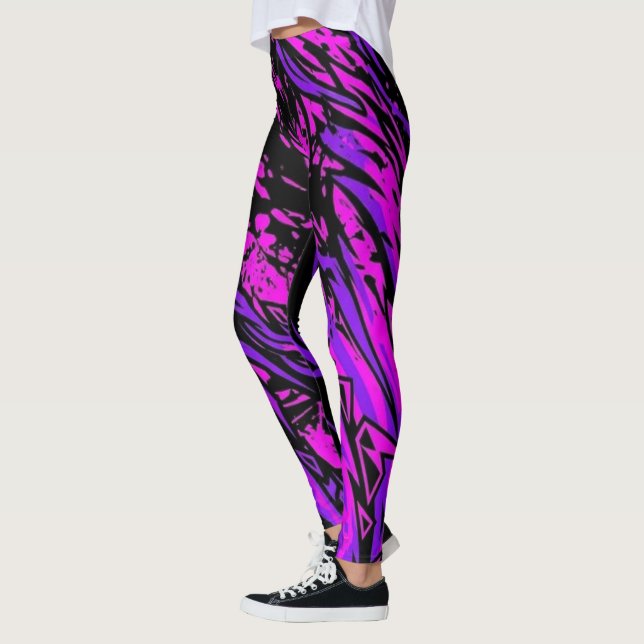 Leggings à rayures de risque biologique - Motif fé (Gauche)