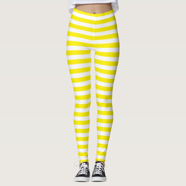 Leggings à rayures jaunes (Devant)