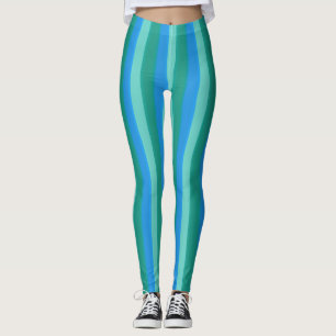 Leggings à rayures Turquoises et turquoise atomiq