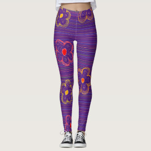 Leggings à rayures violettes