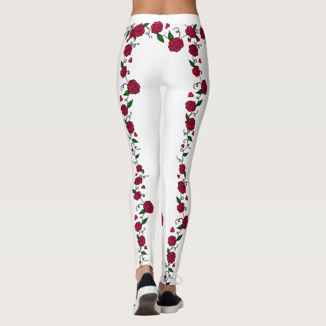Leggings à vigne rose tatouée (Dos)