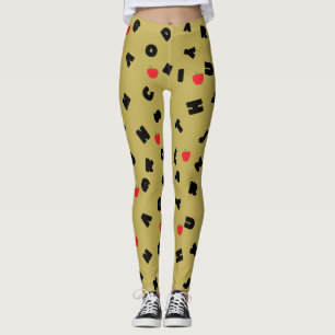 Leggings ABC Lettre XYZ pomme enfant étudiant Retour 2 écol