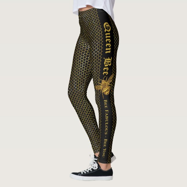 Leggings Abeille d'or noir moderne Fabrique Abeille vous Re (Gauche)