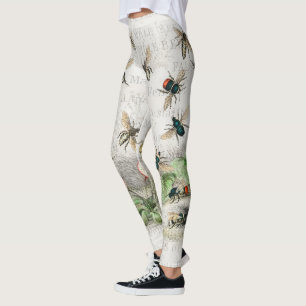 Leggings Abeille Reine Entomologie Botanique Vintage